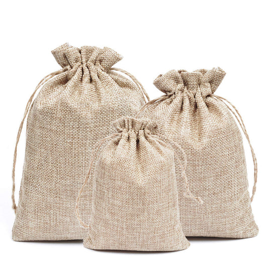 WEWIVODA Burlap Bags, 20 Packs 6.7"x9" Burlap Lined Gift Bag Drawstring Jewelry Pouches Party Favor Linen Pockets for Wedding Birthday Halloween Thanksgiving Christmas New Year DIY Crafts (6.7"x9")