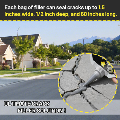 Concrete Crack Filler, 1.5LB High Elasticity Self Leveling Cement Crack Filler, Slab Concrete Waterproof Repair Sealant for Driveway, Walkway, Patio, Joint, Indoor and Outdoor - Grey (24.7oz)