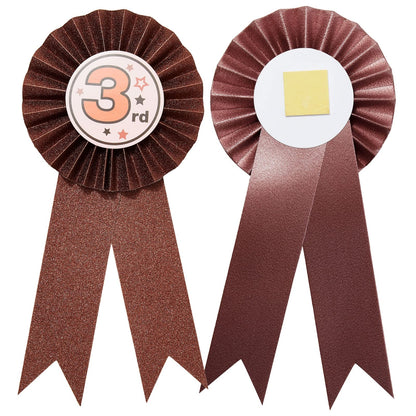 24-Pack Award Ribbons - Participation Decorations, Rosette Ribbons, 1st, 2nd, and 3rd Place Recognition Awards for Spelling Bees, Science Fairs, Talent Shows, Gold, Silver, Bronze