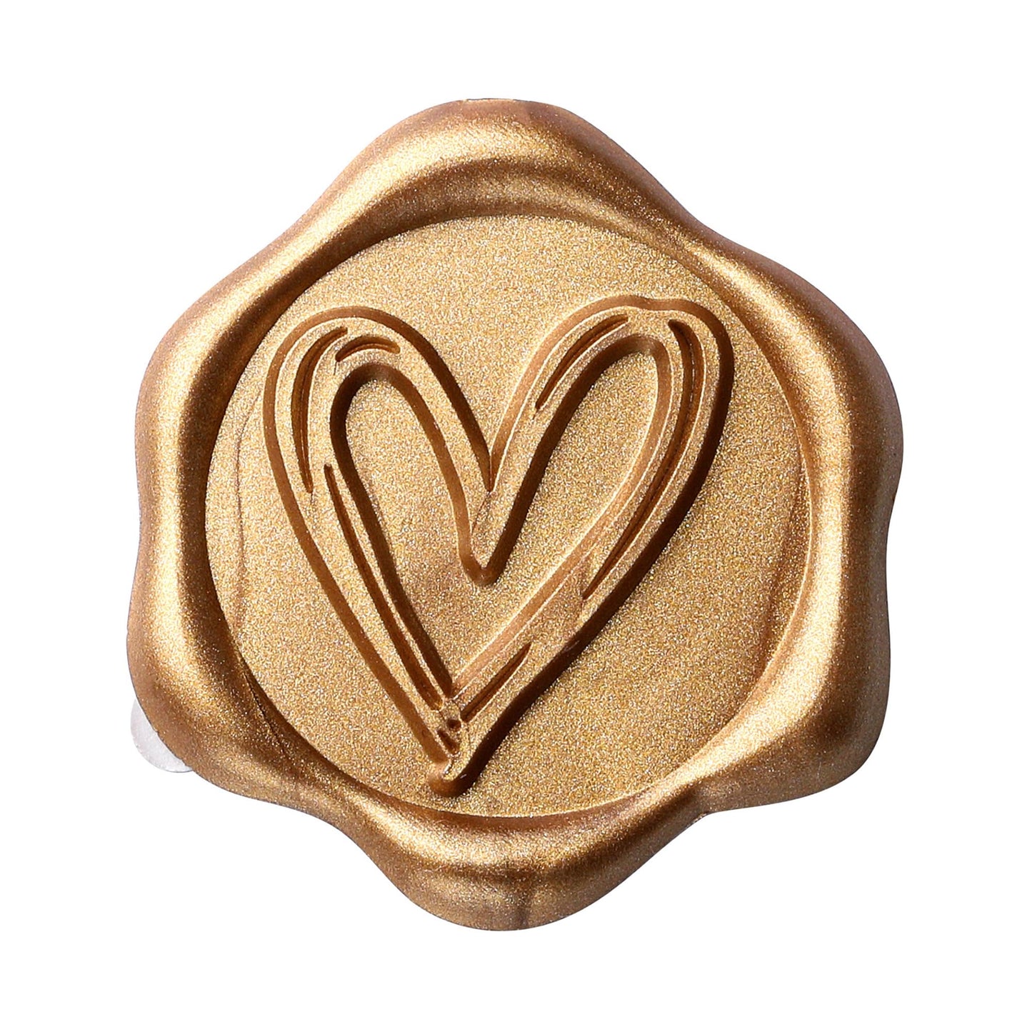 Yoption Bronze Gold Heart Wax Seal Stickers, 50 Pack, Waterproof, Retro, Heart Stickers for Wedding Invitations, Party Invitations, Cards, Gift Wrapping, Envelopes