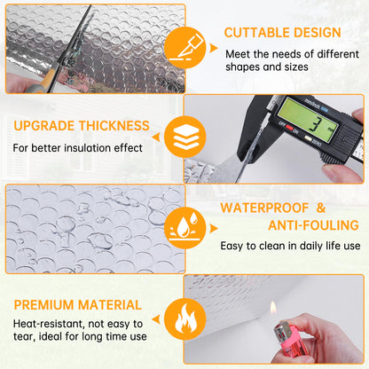 Reflective Foil Insulation, Double Reflective Bubble Insulation Sheet, Aluminum Foil Bubble Shield, Radiant Barrier Roll for RV Windows Weatherproofing (23.6''x 20Ft)