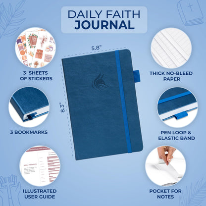 Clever Fox Daily Faith Journal – Guided Prayer, Gratitude & Bible Study Notebook – Faith Based Gifts & Journaling Supplies for Women (Mystic Blue)