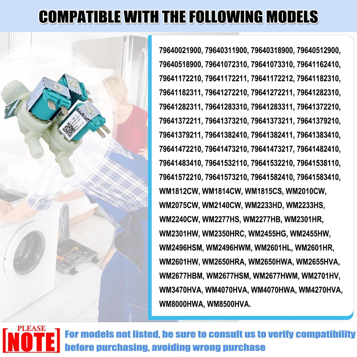 5221ER1003A Washer Water Inlet Valve for LG/Kenmore Washing Machine Cold Water Valve Assembly Replacement Parts 5221ER1003C 5221ER1003D AP4442608 PS3527452