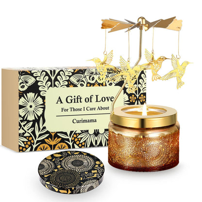 Valentines Day Gift for Her, Hummingbird Birthday Gifts for Women, Unique Rotating Candle for Mom Grandma Sister, Funny Friendship Gifts for Women, Scented Candle Gifts for Her Birthday Anniversary