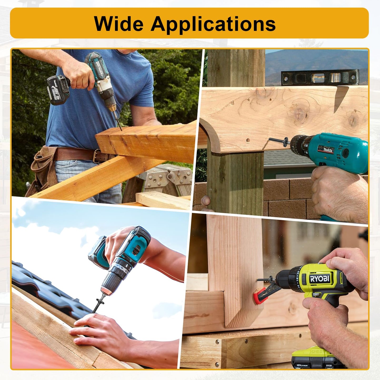 #14 x 3 Wood Structural Lag Screws 54Pcs Star Drive Decking Wood Screws, Rust Resistant Timber Screws for Timber/Log/Landscaping Wood