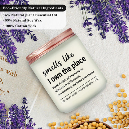 Volufia House Warming Gifts New Home - Closing Gifts for Home Buyers, Housewarming Decoration Ideas for Friend, New Homeowner, Women, Mom - Lavender Scented Candle