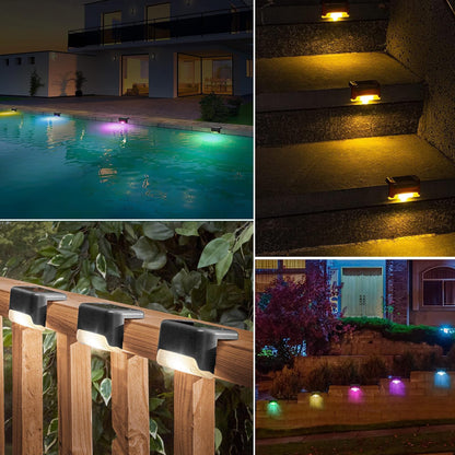 Solar Deck Lights Outdoor Waterproof, Solar Step Lights Wall Led Warm Light, Solar Fence Lights for Stairs Garden Fences Railing Yards Backyard Balconies 16Pack