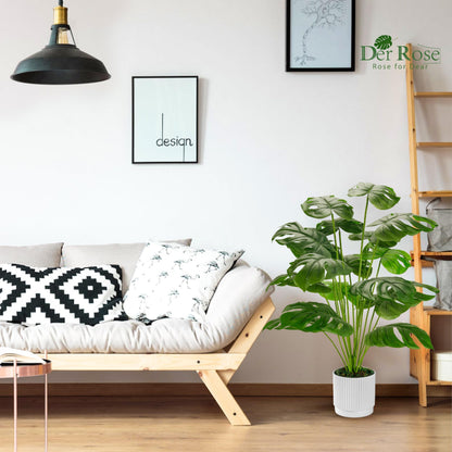 Der Rose 28" Fake Plants Large Artificial Monstera Faux Plants Tall for Outdoor Living Room Floor Front Porch Tree Decor Indoor