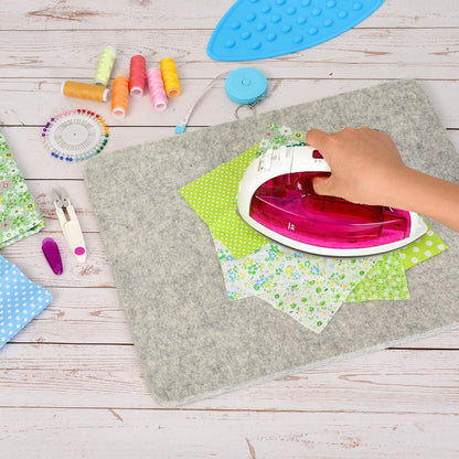 Rdutuok 17x13.5 Inches Wool Pressing Mat for Quilting Ironing Pad Easy Press Wooly Felted Iron Board for Quilters Retains Heat, Great for Quilting & Sewing Projects