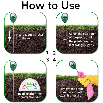 Suplong 2 Packs Soil Moisture Meter, Moisture Meter for Plants, Plant Water Meter, Plant Moisture Meter for Garden, Farm, Lawn, Indoor & Outdoor (No Battery Needed)(Green)