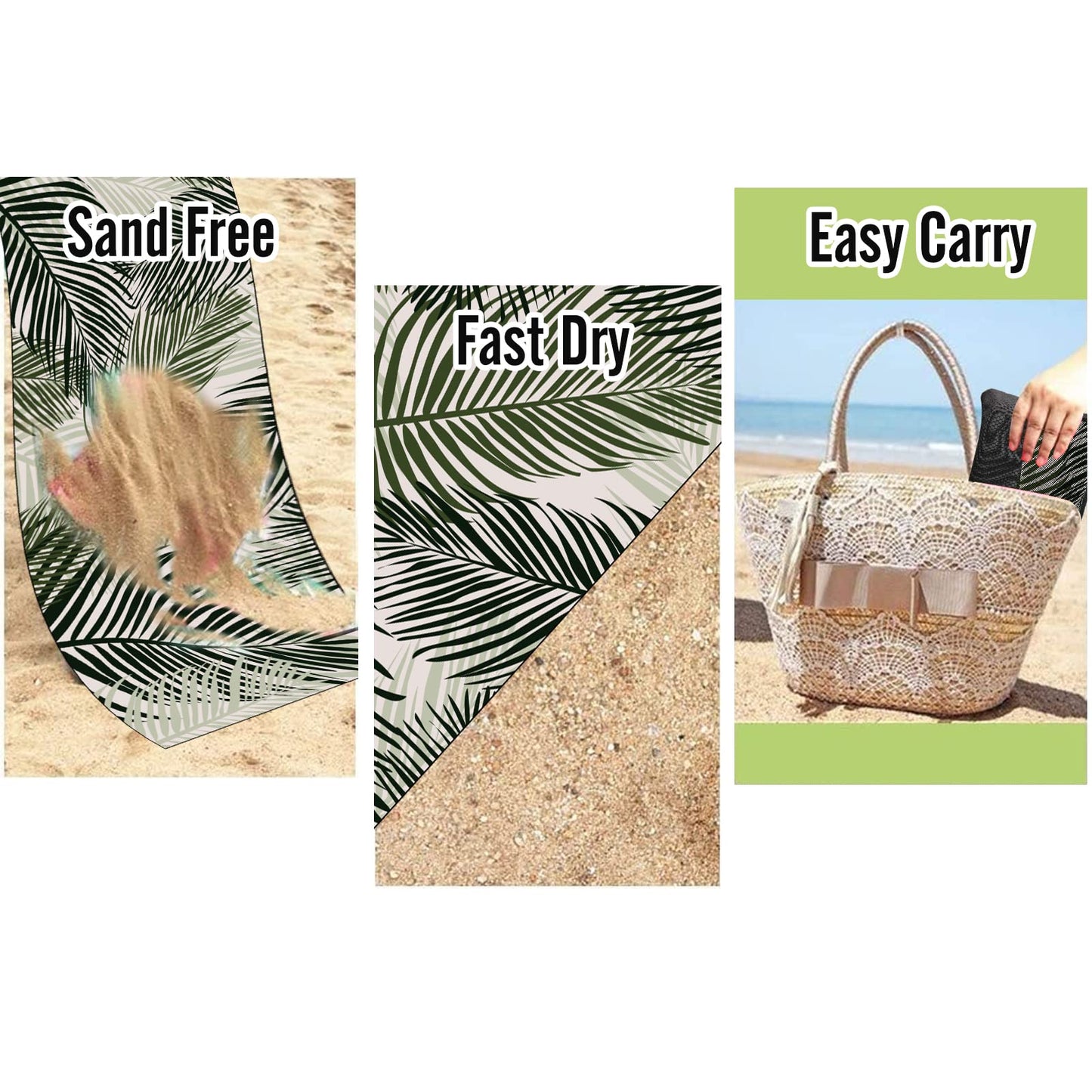 Beach Towel, 71"x32" Double Sided Oversized Microfiber Beach Towel for Adult, Lightweight Extra Large Quick Drying Towel for Swimming Sports Beach Gym
