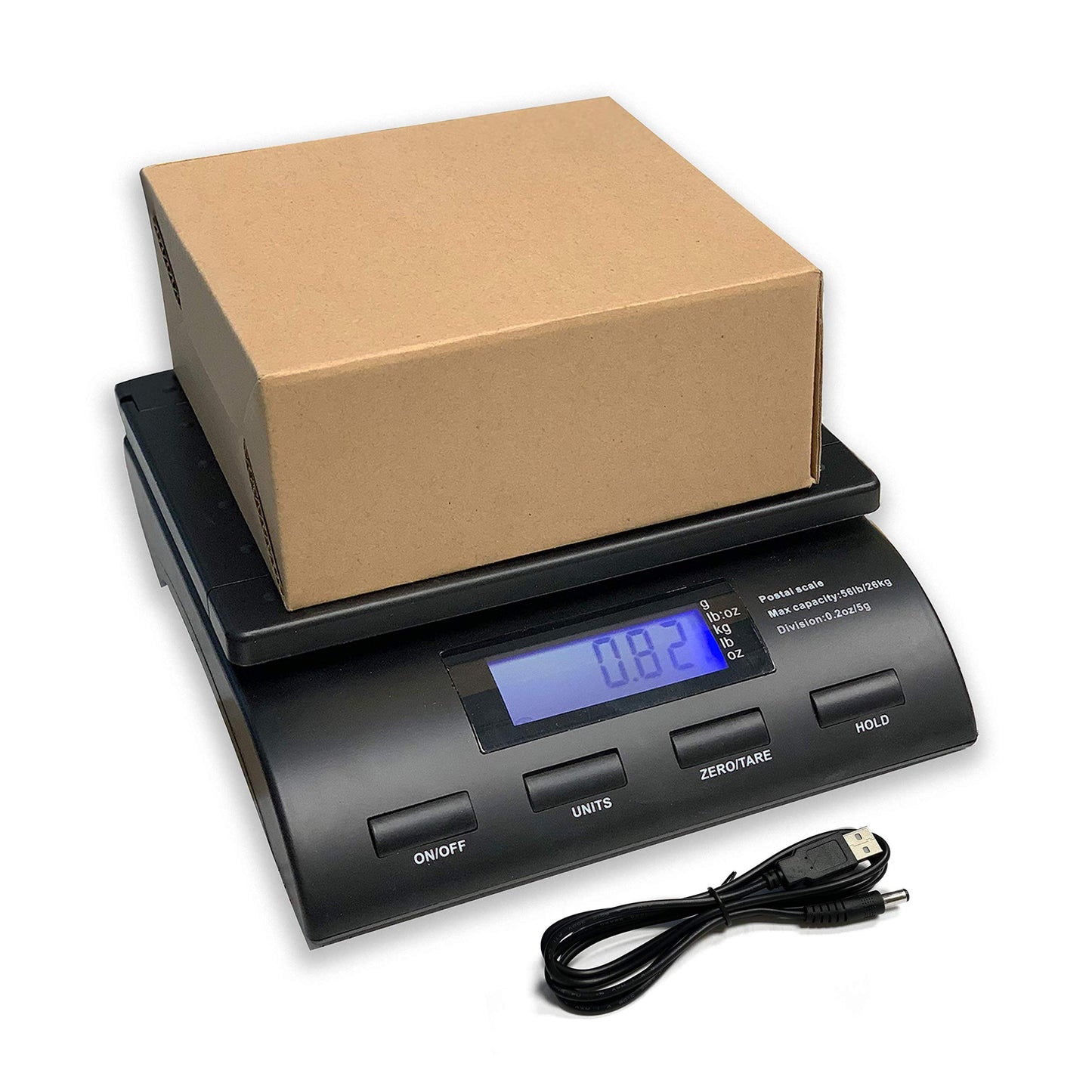 Digital 50 lb x 0.2 oz Postal Table Shipping Scale with Large Display, Envelope Stand & USB Power Cable