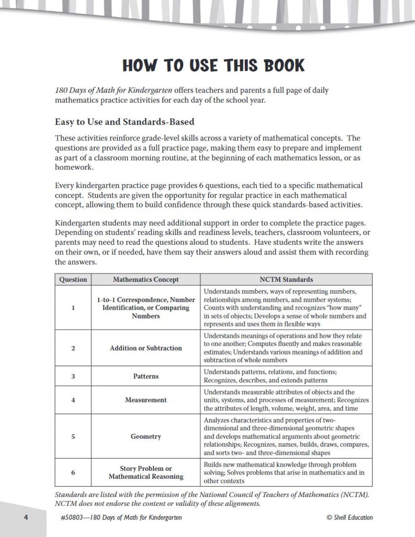 180 Days™: Math for Kindergarten: Practice, Assess, Diagnose