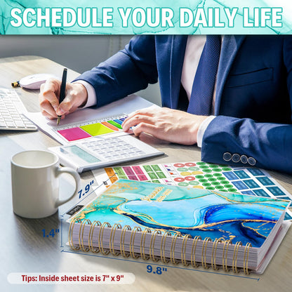 Planner 2026-2027, 18 Months Academic Daily Weekly Monthly Planner Yearly Agenda January 2026 – June 2027, Page Tabs, Separator Page, Inner Pocket, Bookmark, Stickers, Sticky Note Set, 7.9" x 9.8"