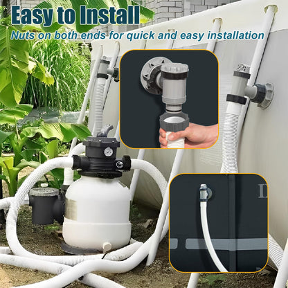 2Pcs Pool Hoses for Above Ground Pools 1 1/2 Inch Diameter 59" Long Pool Pump Hose Replacement Filter Pump Hose Accessories