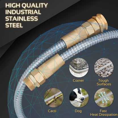 360Gadget Garden Hose - Flexible Short Water Hose with Metal Fitting, 5 ft Leader Hose, Heavy Duty Hoses Extension for Rv, Outdoor, Small Garden, Yard, 304 Stainless Steel