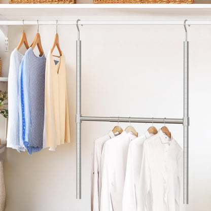 SimpleHouseware 18 to 30 Inch Adjustable Closet Hanging Rod, Chrome