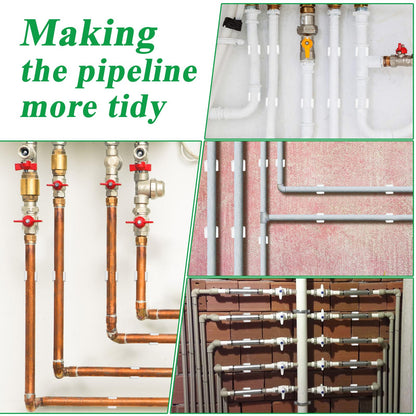 Supkiir 100Pcs PEX Pipe Clips, 16mm and 20mm U-Hook Pipe Clamps, Water Tube Support Hangers, Plastic Pipes Holder Bracket Support Tools Tubing Hoses Bracket Socket for Water Gas Pipes