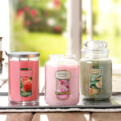 Yankee Candle Scented Candle, Sage & Citrus, Original Large Jar Candle, 110-150 Hours of Burn Time, 22 oz.