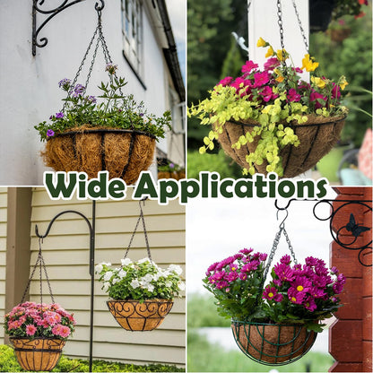 QTLCOHD 8 Pack 23 Inch Black Chain for Hanging Flower Plant Pot, Metal Planter Hangers with Hooks Clips for Bird Feeder, Lanterns and Indoor Outdoor Plant Garden Decorations