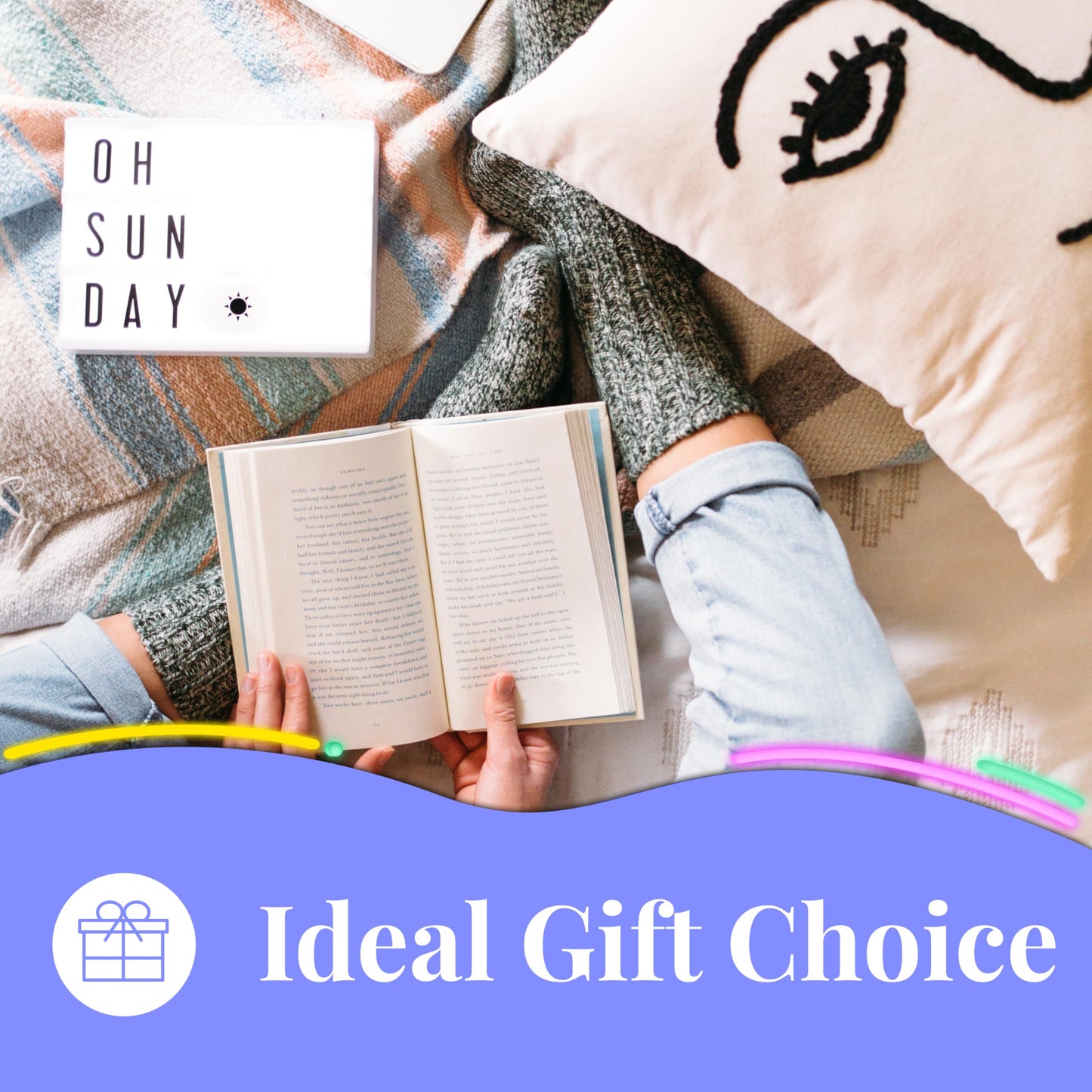 My Cinema Lightbox - The Mini Cinema Lightbox, LED Changeable Quote Sign To Create Personalized Messages, with 100 Letters, Numbers, & Symbols, USB or Battery Powered, A5 White