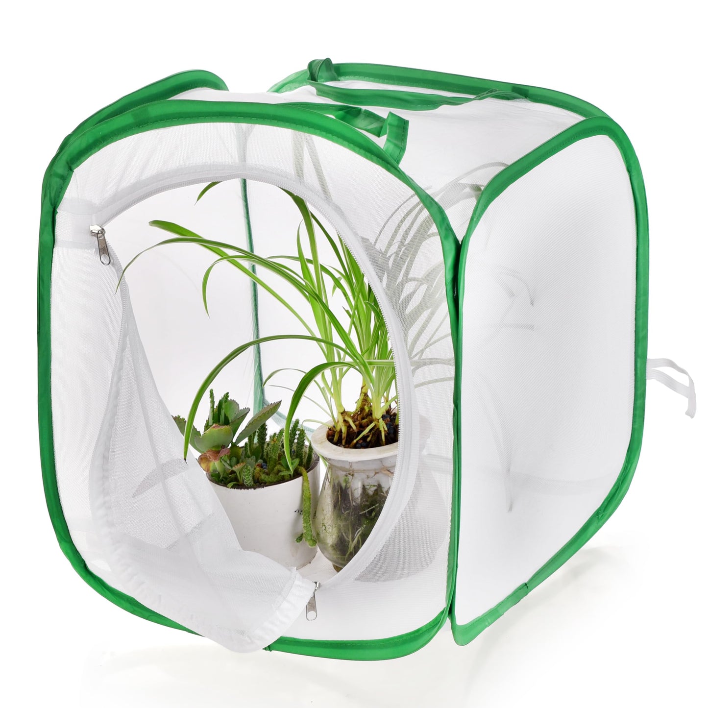 2 Pack Collapsible Caterpillar Habitat, Monarch Butterfly Cage Habitat with 5 Mesh Panels for Airflow Pop Up Butterfly Kit, 30x30x30CM