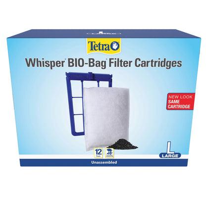 Tetra Aquarium Filter Cartridge, Bio-Bag Large, 12 pack for Whisper