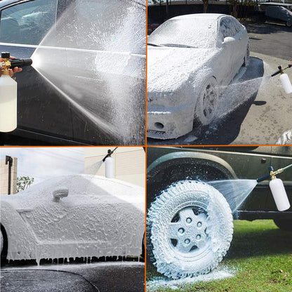 CGACOL Car Foam Cannon Pressure Washer Jet Wash Snow Foam Lance with 5 Pressure Washer Nozzle Tips Quick Release Adjustable Nozzle 1/4 Inch Car Foam Blaster for Pressure Washer 1 Liter