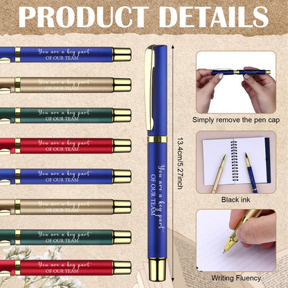 8 Set Team Gifts Employee Appreciation Gift Bulk Inspirational Team Spiral Notebooks with Sticky Notes Motivational Ballpoint Pens Thank You Gifts for Coworker Staff Teacher Christmas School Office