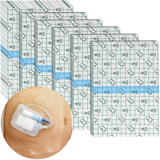 Waterproof Shower Bandage Protector [Pack of 50], 6"x8" Dialysis Catheter Shower Cover Wound PD Peritoneal Dialysis Chemo Port Chest Feeding Tube G-Tube PICC Line Film Dressing