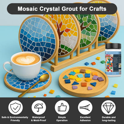WAN2TLK Mosaic Crystal Grout Kit, Mosaic Tile Accessories, No Water Needed, Direct caulking, Essential for Handmade Grouting, Mosaic Crystal Sealant for All Tiles & Surfaces
