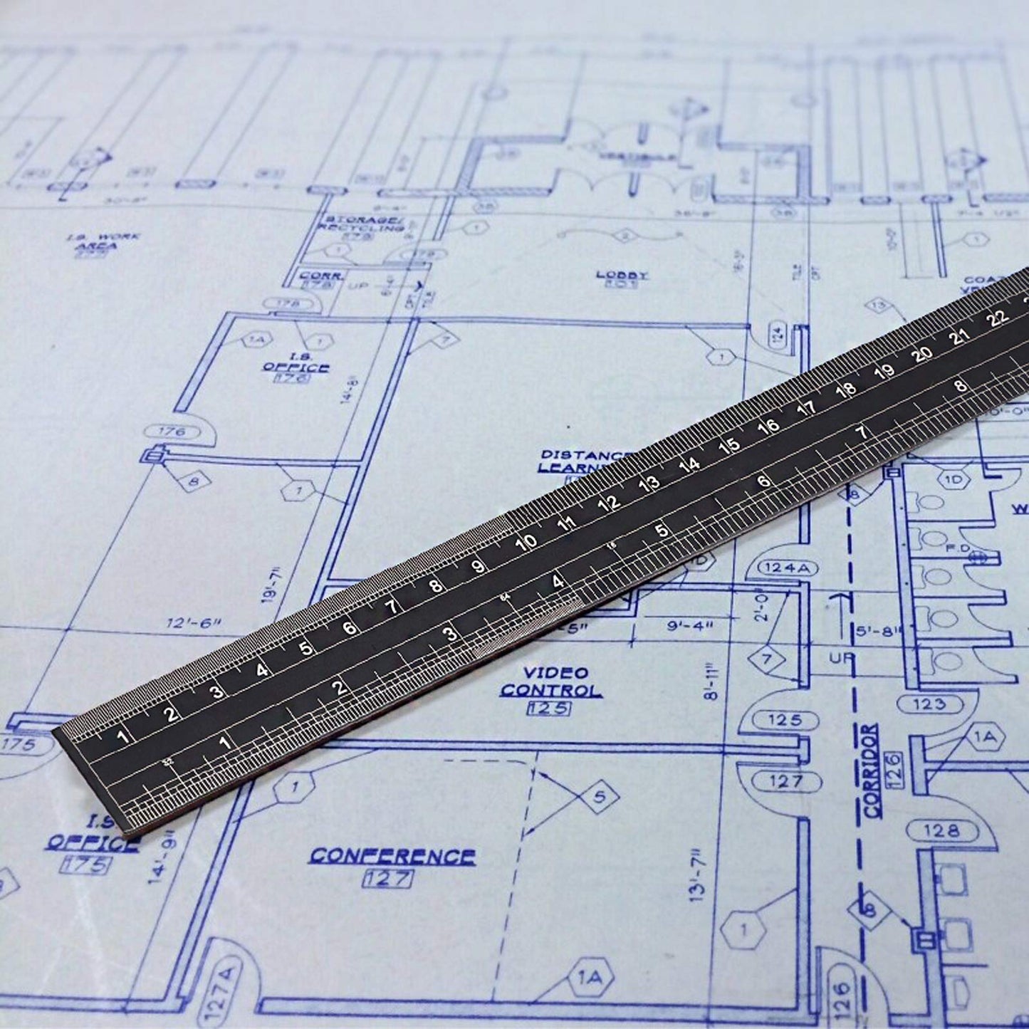 BTSKY 3 Pack 12 Inches Triangular Architectural Engineering Metric Scale Rulers with Standard Metric Conversion Ruler, Aluminum Scale Measuring Ruler Tool,Black with Red,Green,Blue