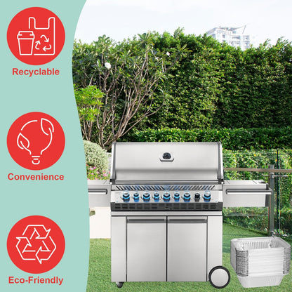 WEBROIL 40 Packs 62007 Grill Grease Tray Liners for Napoleon Grill Accessories Prestige 500 Parts, Disposable Drip Pan Liners for Prestige pro/I/II, Prestige V, Rogue, Mirage, Ultra Chef Series Parts