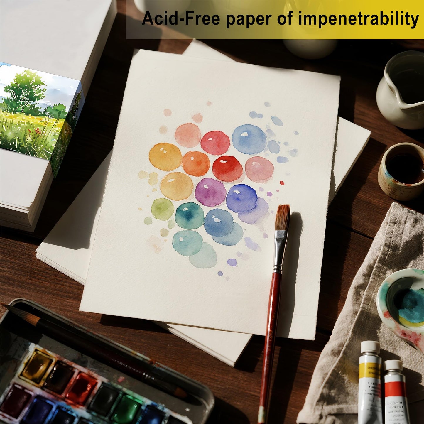 DagouColor Watercolor Paper, 9" x 12", 200GSM, 100 Pcs Bulk Water Color Paper, Art Supplies for Artists Adults Boys Girls Students, Painting, Drawing, Mixed Media