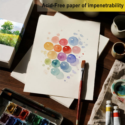 DagouColor Watercolor Paper, 9" x 12", 200GSM, 100 Pcs Bulk Water Color Paper, Art Supplies for Artists Adults Boys Girls Students, Painting, Drawing, Mixed Media