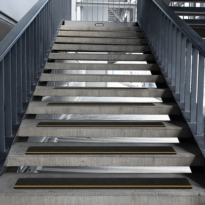 SinoPack Anti Slip Tape with Yellow Reflective Strips (10-Pack) 4'' x 30'' Waterproof Non Skid Tapes, Best Grip Non Slip Strips Tape High Traction Friction Abrasive Adhesive for Stairs Step