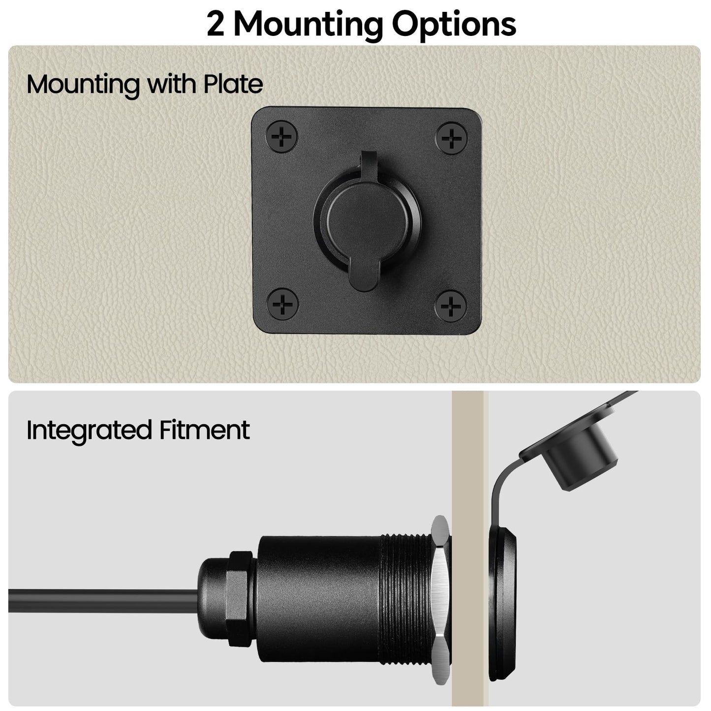 RVSPARK Waterproof Wall Socket Passthrough for Starlink Mini, Aluminum DC 5.5 x 2.1 Female Power Connector Outlet/Port – Perfect for RV Campervan, Caravan, Motorhome, Battery Box