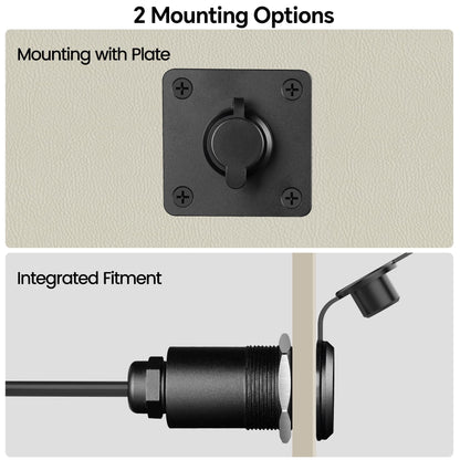 RVSPARK Waterproof Wall Socket Passthrough for Starlink Mini, Aluminum DC 5.5 x 2.1 Female Power Connector Outlet/Port – Perfect for RV Campervan, Caravan, Motorhome, Battery Box