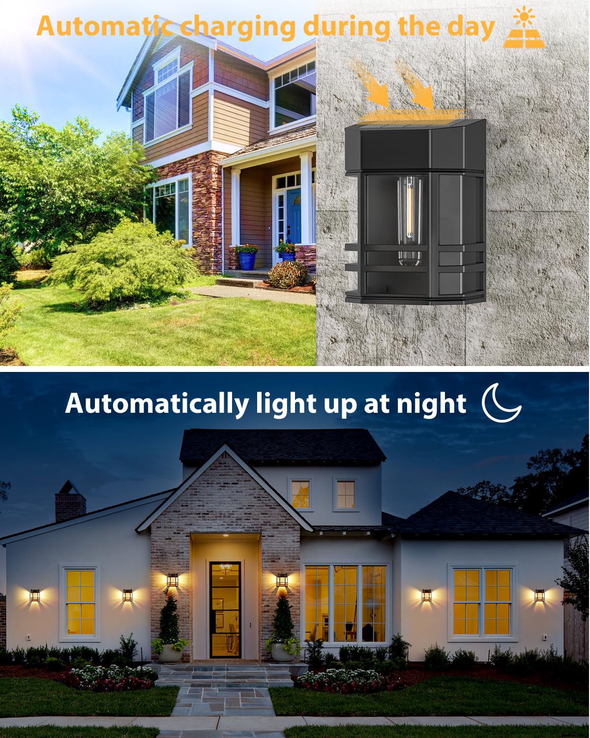 Woolmug Solar Fence Lights Outdoor, 2 Pack Retro Solar Deck Lights Outdoor Waterproof with Edison LED Bulbs, Solar Powered Wall Lights for Garden Fence Backyard Decor Post Patio (Warm White)