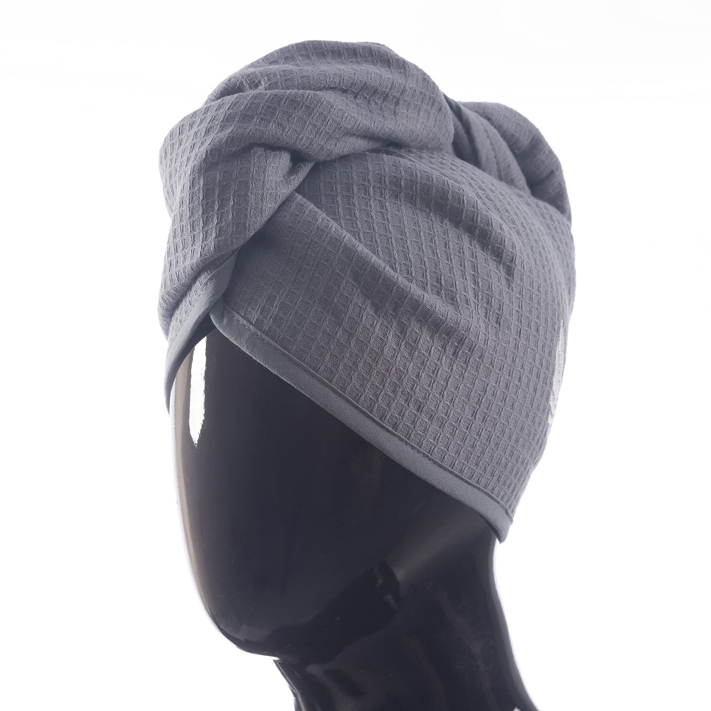 SELARUS 100% Turkish Cotton Hair Towel Wrap for Women,Non Microfiber,400-GSM(Grams per Square Metre),AntiFrizz,Hair Plop Waffle Towels for Curly,Long&Thick Hairs,Turban Head Wrap,1Pack10x26inc