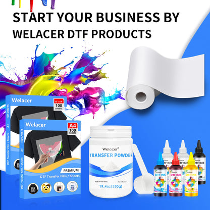 99 Sheets DTF Transfer Film Paper A3 Double Sided Thick Clear Pretreat Sheets, PET Heat Transfer Paper for Inkjet Printer DTG Printer Direct Print On T Shirts Textile