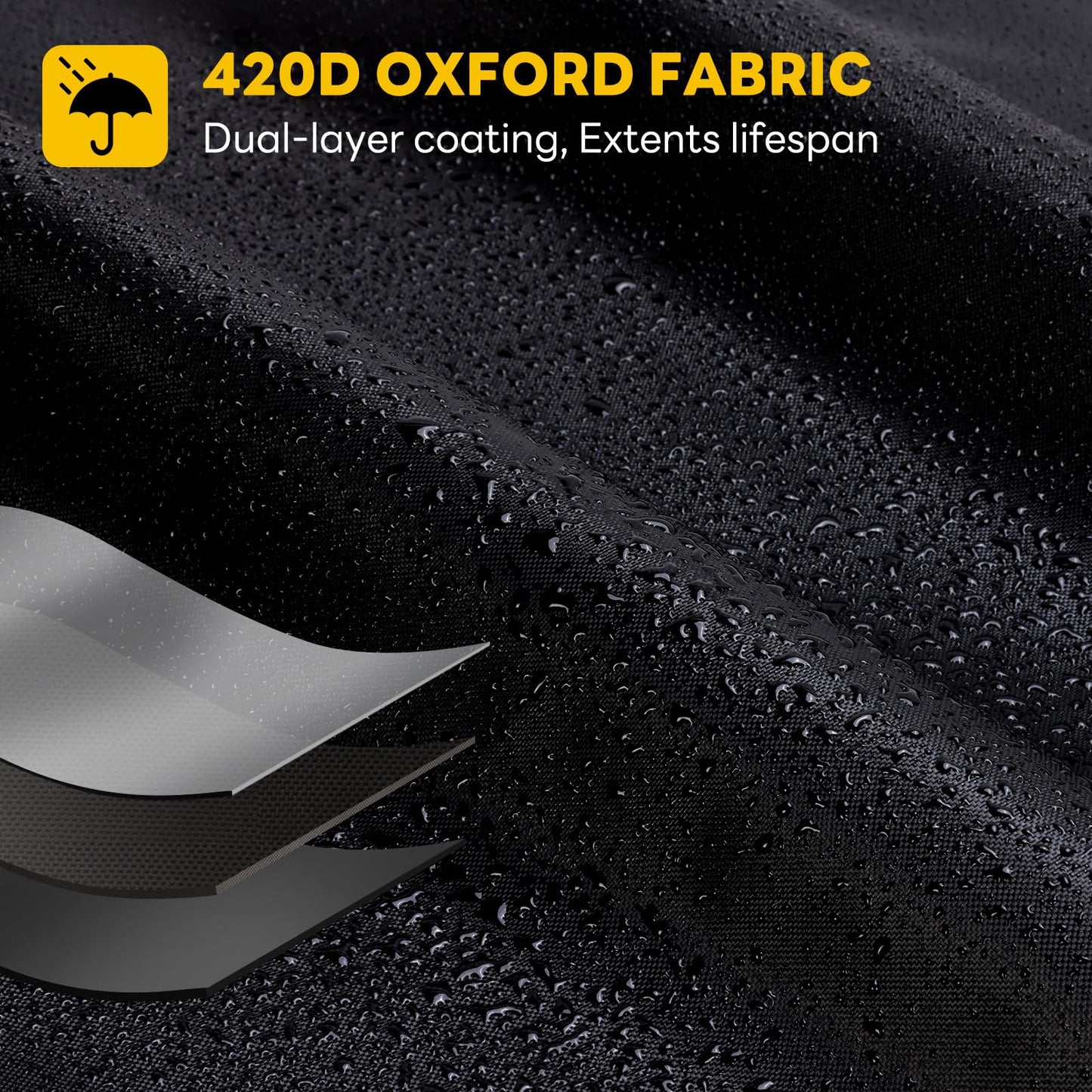 SHENGCHENG Patio Umbrella Covers Waterproof Outdoor Offset Banana Style Umbrella Cover with Rod - 420D Waterproof & Heavy Duty UV-Resistant Cover for 9-13ft Outdoor Umbrella with Support Pole SC003