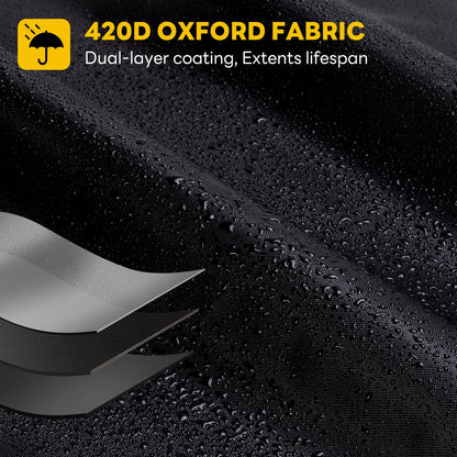 SHENGCHENG Patio Umbrella Covers Waterproof Outdoor Offset Banana Style Umbrella Cover with Rod - 420D Waterproof & Heavy Duty UV-Resistant Cover for 9-13ft Outdoor Umbrella with Support Pole SC003