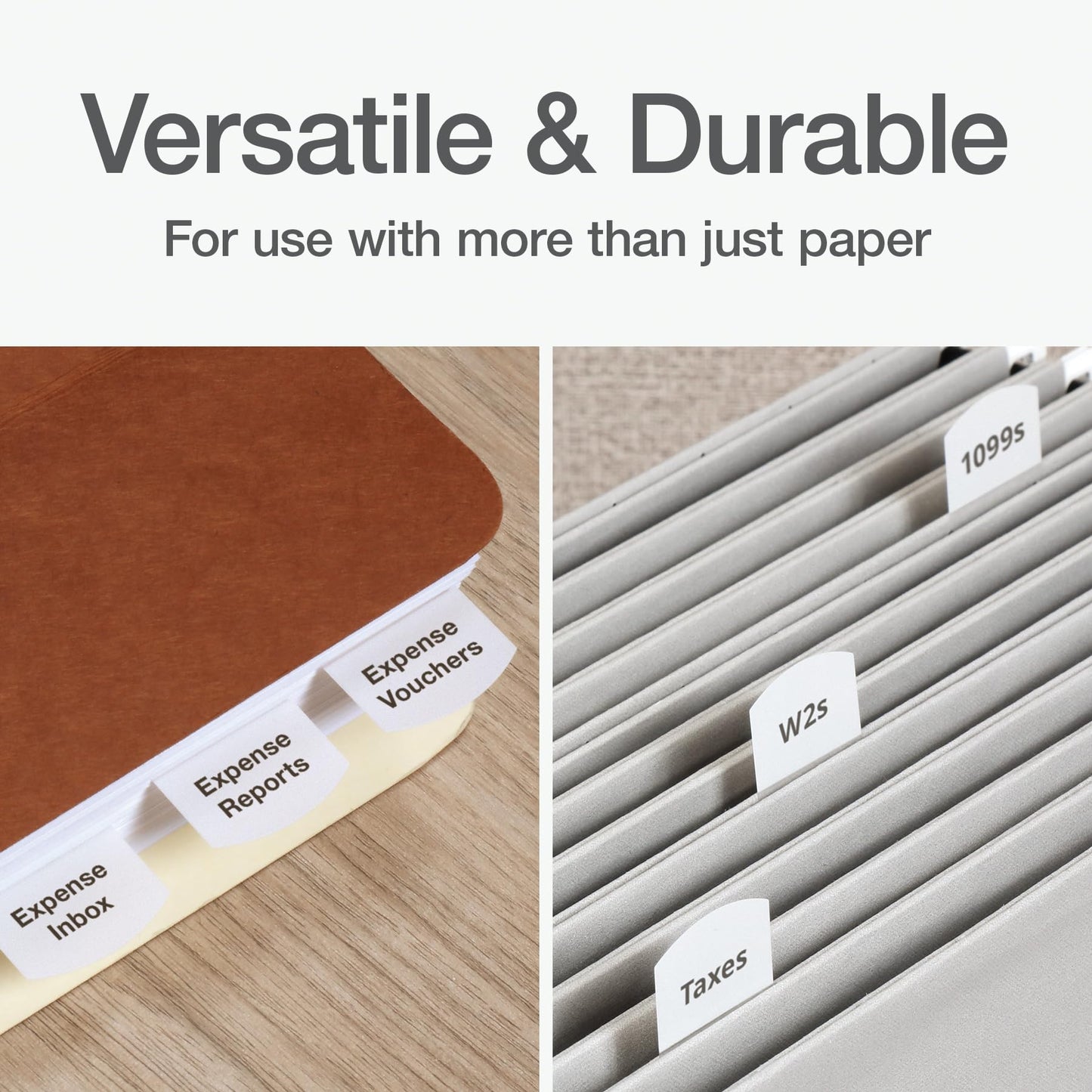 Redi-Tag Sticky Tabs, Laser Printable Index Tabs, Permanent Adhesive, 1-1/8 x 1-1/4 Inch, White, Bulk Pack of 375, for Binders, Manuals, and Office Filing