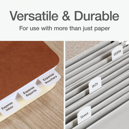 Redi-Tag Sticky Tabs, Laser Printable Index Tabs, Permanent Adhesive, 1-1/8 x 1-1/4 Inch, White, Bulk Pack of 375, for Binders, Manuals, and Office Filing