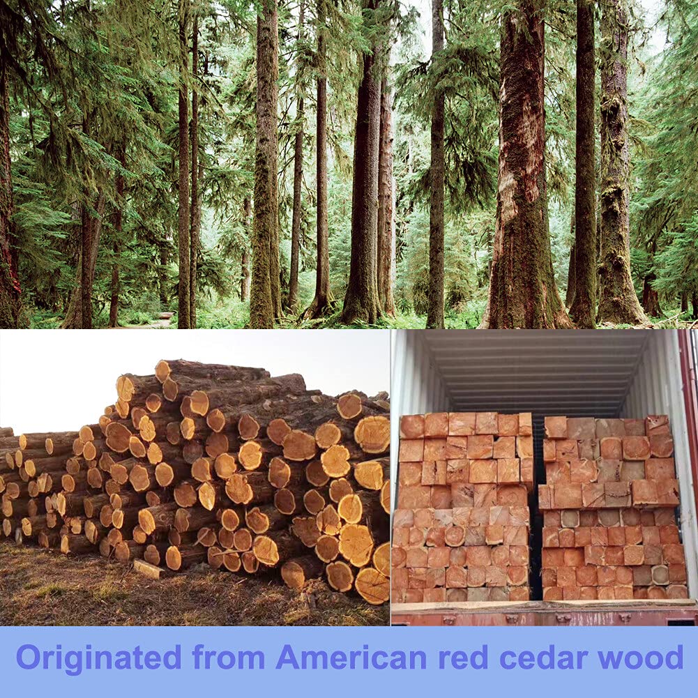 Brite Lightingtech Cedar Balls for Clothes Storages, 100pc Red Cedar Balls for Closets and Drawers with 3 Satin Bags