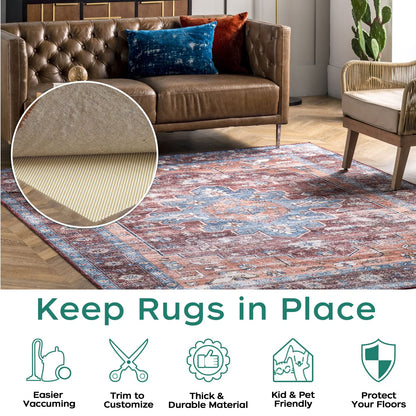BAGAIL BASICS Non Slip Rug Pad Gripper 5 x 7 Feet Extra Thick Carpet Pads for Area Rugs and Hardwood Floors, Keep Your Rugs Safe and in Place