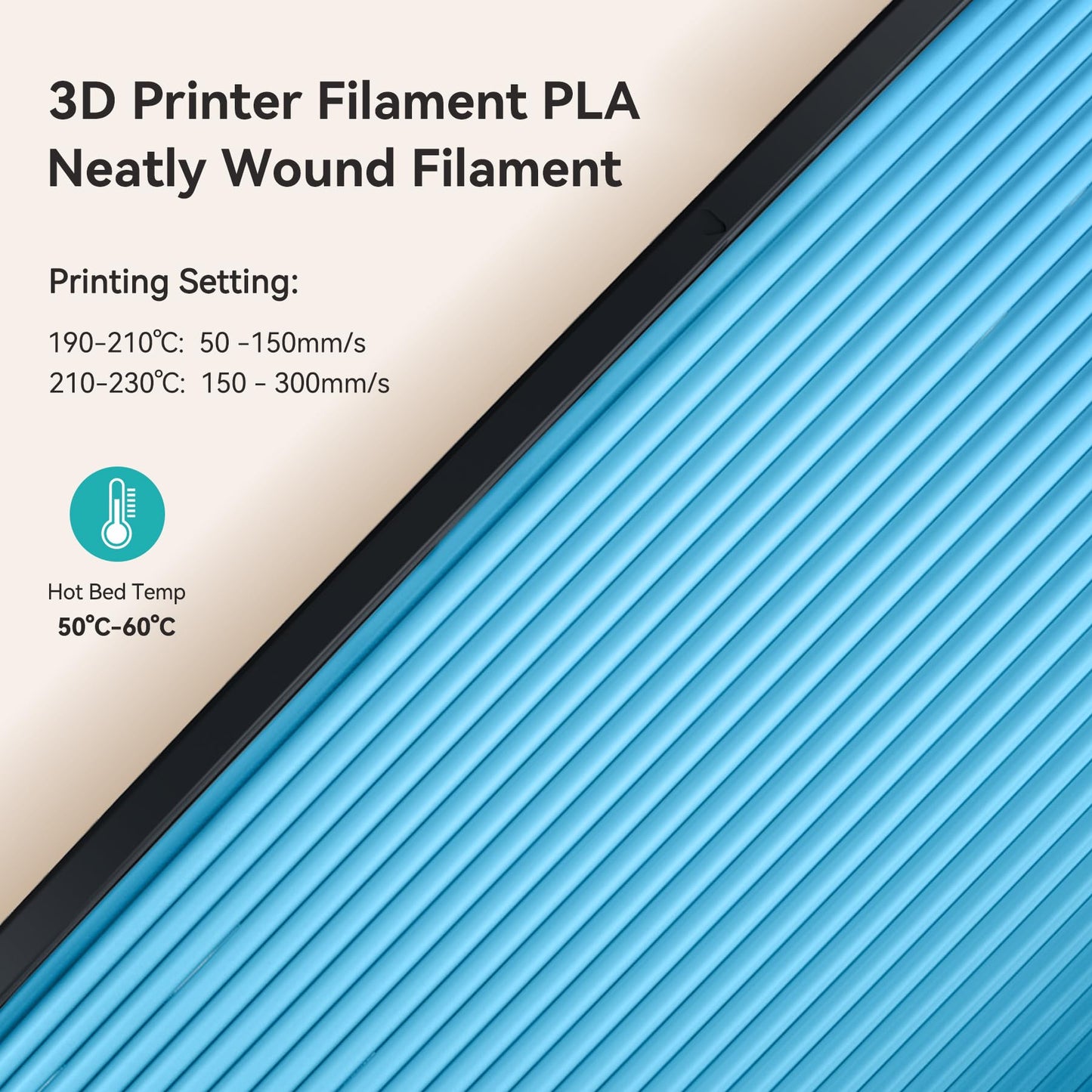 SUNLU PLA Matte 3D Printer Filament 1.75mm, Matte PLA Filament with Fine Texture, Dimensional Accuracy +/- 0.02mm, 1kg Spool (2.2lbs) for Most FDM 3D Printers, Bone White