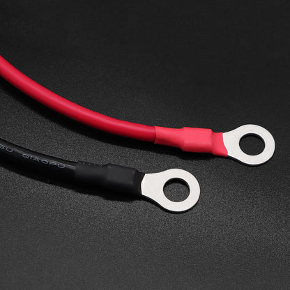 Taigoehua 12 Gauge Wire Tinned Copper Tray Cable 11FT/3.3m-10AWG with Terminals for Connect Charge Controller and Battery, Solar Panel, Automotive, Marine Boat