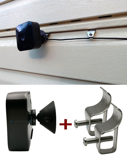 Vinyl Siding Screws Clips Hook - 18 Pack Heavy Duty No-Hole Needed Siding Screws Stainless Steel Hanger for Outdoor Mount Home Security Camera (18) (18 Pack)